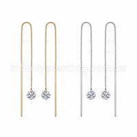 Piercing Palitinho Corrente Aço Cirúrgico Zircônia Redonda