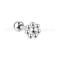 Piercing MiniBarbell Flor Aço Cirúrgico