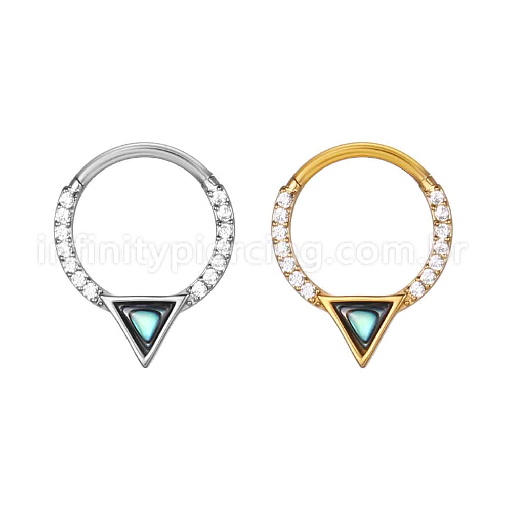 Piercing Argola Aço Cirúrgico Segmento Articulado Zircônia Furta Cor