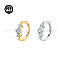 Piercing Argola Titânio Segmento Articulado Redondo Zircônias Cravejadas