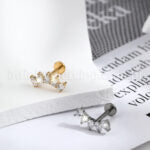 Piercing Labret Titânio Cluster Zircônia