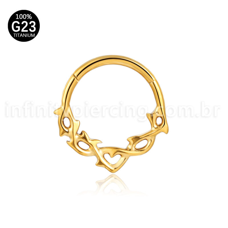 Piercing Argola Titânio Detalhada Espinhos