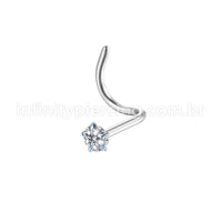 Piercing Nostril Aço Cirúrgico Cravejada Estrela