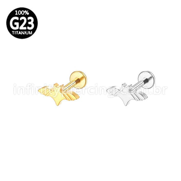 Piercing Labret Titânio Morcego