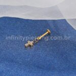 Piercing Labret Titânio Zircônia Pingente Cruz