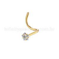Piercing Nostril Aço Cirúrgico Cravejada Estrela