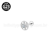 Piercing Labret Titânio Estrela Zircônia