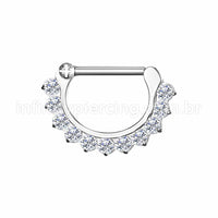 Piercing Meia Argola Aço cirúrgico Segmento Articulado Zircônia