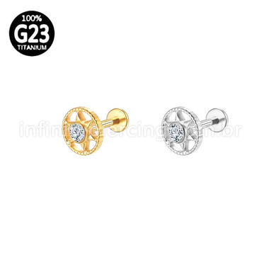 Piercing Labret Titânio Estrela Zircônia