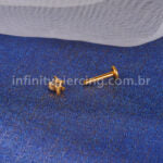 Piercing Labret Titânio Dinossauro Zircônia Cravejada
