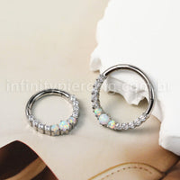 Piercing Argola Titânio Segmento Articulado Zircônia Cravejada Frontal
