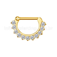 Piercing Meia Argola Aço cirúrgico Segmento Articulado Zircônia