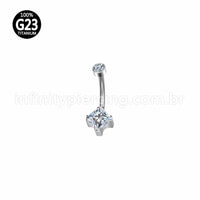 Piercing Banana Titânio Zircônia Quadrada