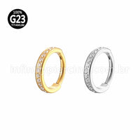 Piercing Argola Titânio Segmento Articulado Zircônia Cravejada
