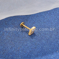 Piercing Labret Titânio Losango Zircônias