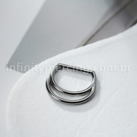 Piercing Meia Argola Titânio Dupla