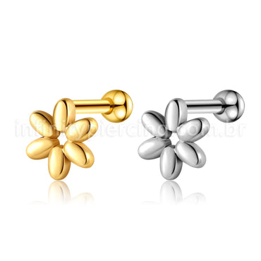Piercing Barbell Aço Cirúrgico Flor