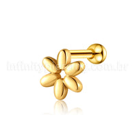 Piercing Barbell Aço Cirúrgico Flor