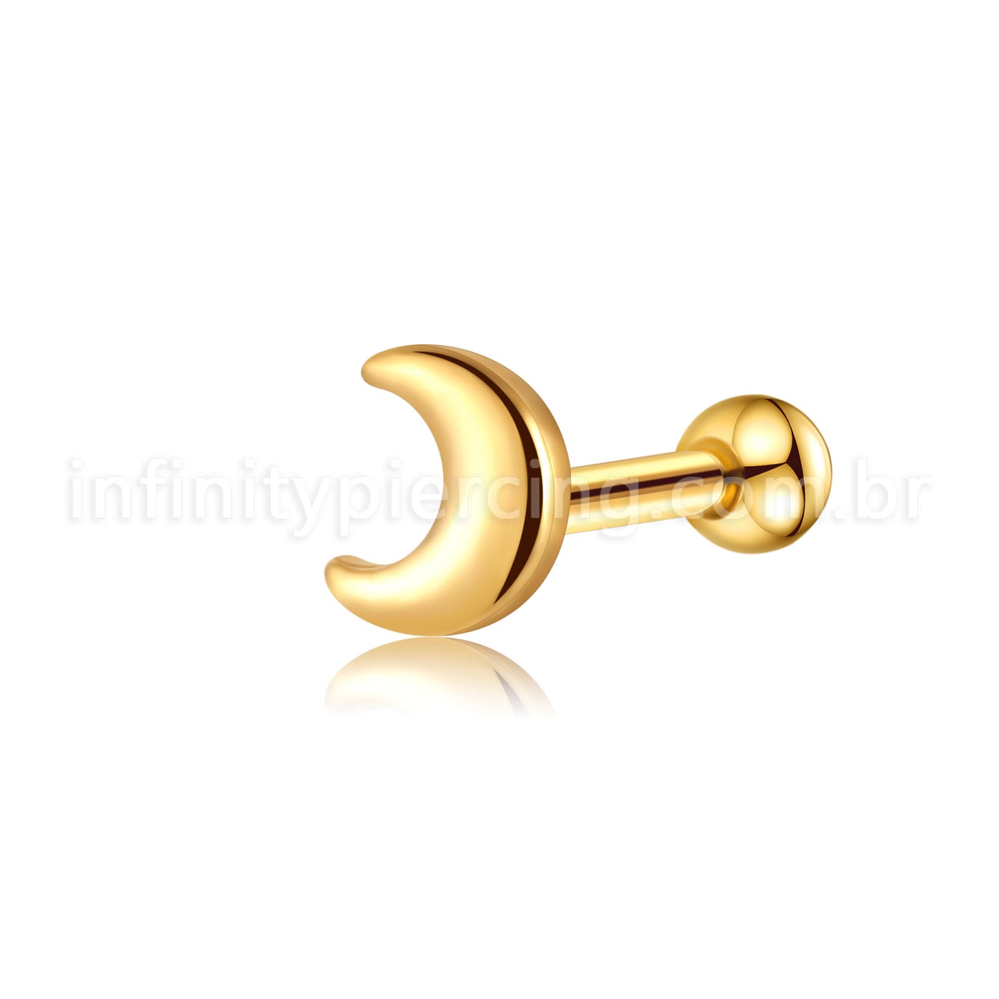 Piercing Barbell Aço Cirúrgico Lua