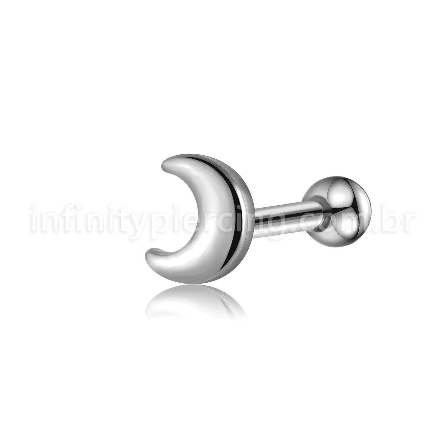 Piercing Barbell Aço Cirúrgico Lua