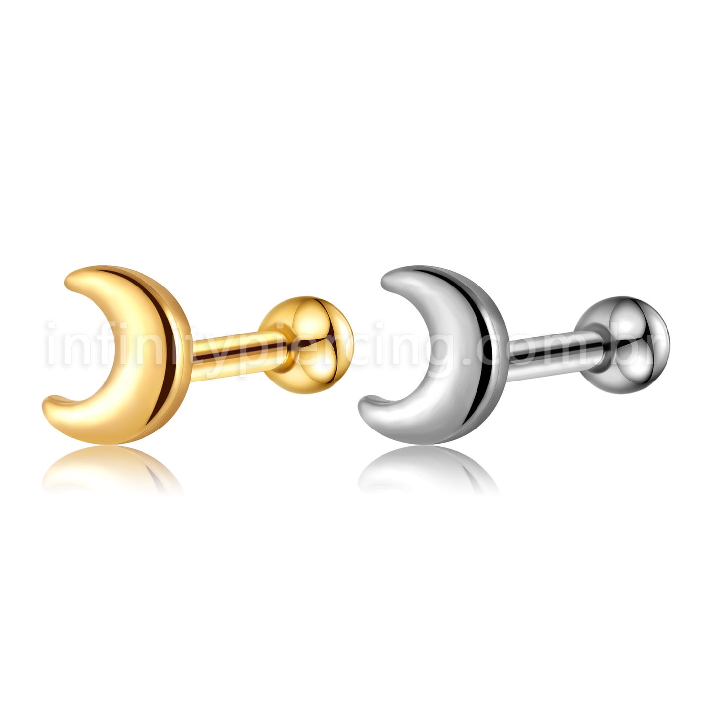Piercing Barbell Aço Cirúrgico Lua