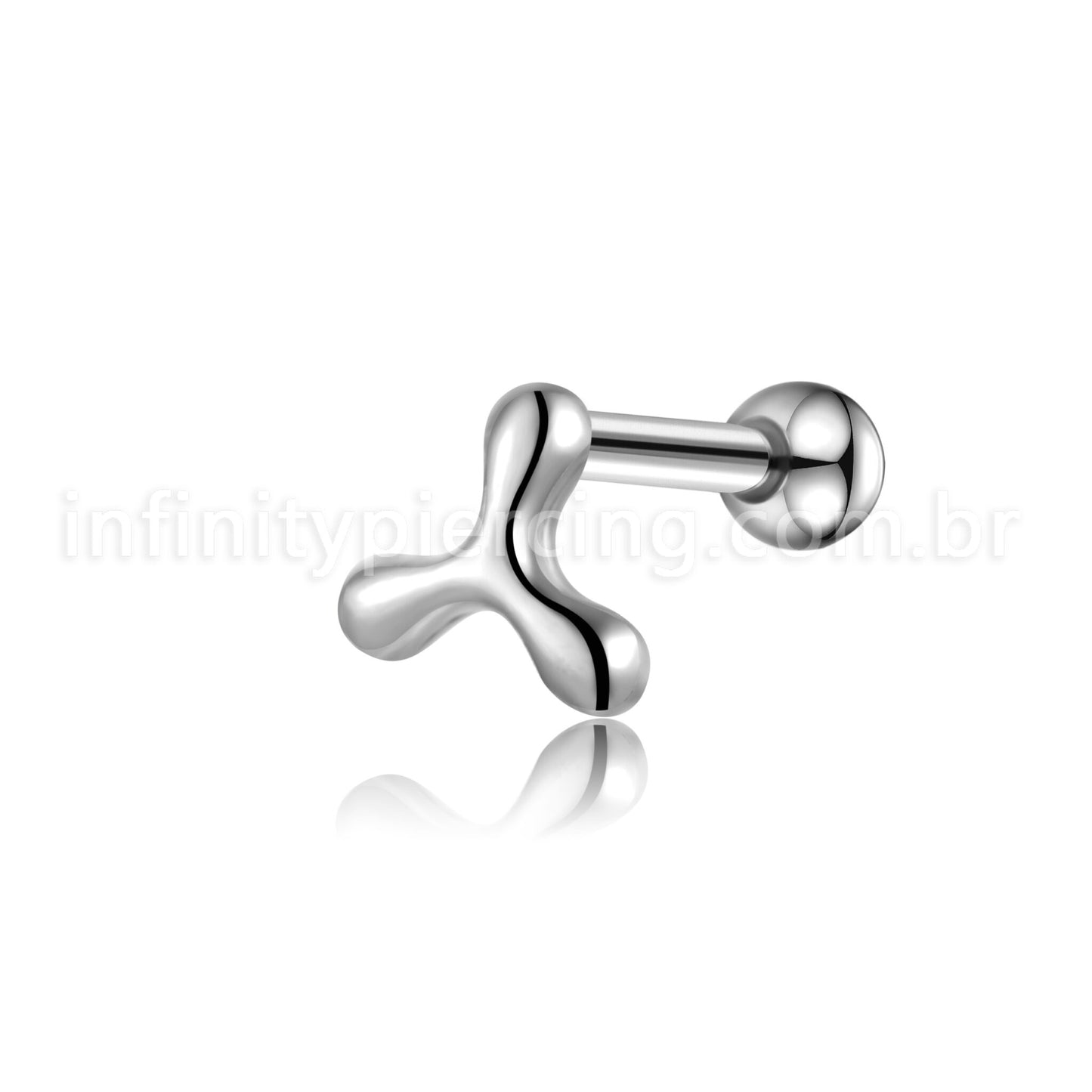 Piercing Minibarbell Aço Cirúrgico Três Lados