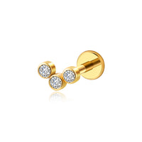 Piercing Labret em Titânio G23 com Zircônia Brilhante Estilo Diamante – Design Elegante e Sofisticado
