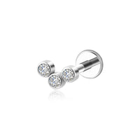 Piercing Labret em Titânio G23 com Zircônia Brilhante Estilo Diamante – Design Elegante e Sofisticado