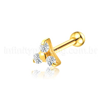 Piercing Barbell Aço Cirúrgico Trinity Zircônia