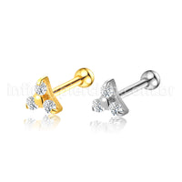 Piercing Barbell Aço Cirúrgico Trinity Zircônia