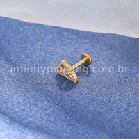 Piercing Labret Titânio Meia Asa Zircônia
