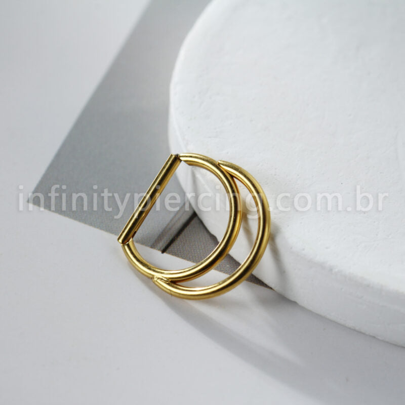 Piercing Meia Argola Titânio Dupla