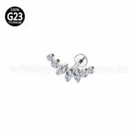 Piercing Labret Titânio Cluster Zircônias Cravejadas