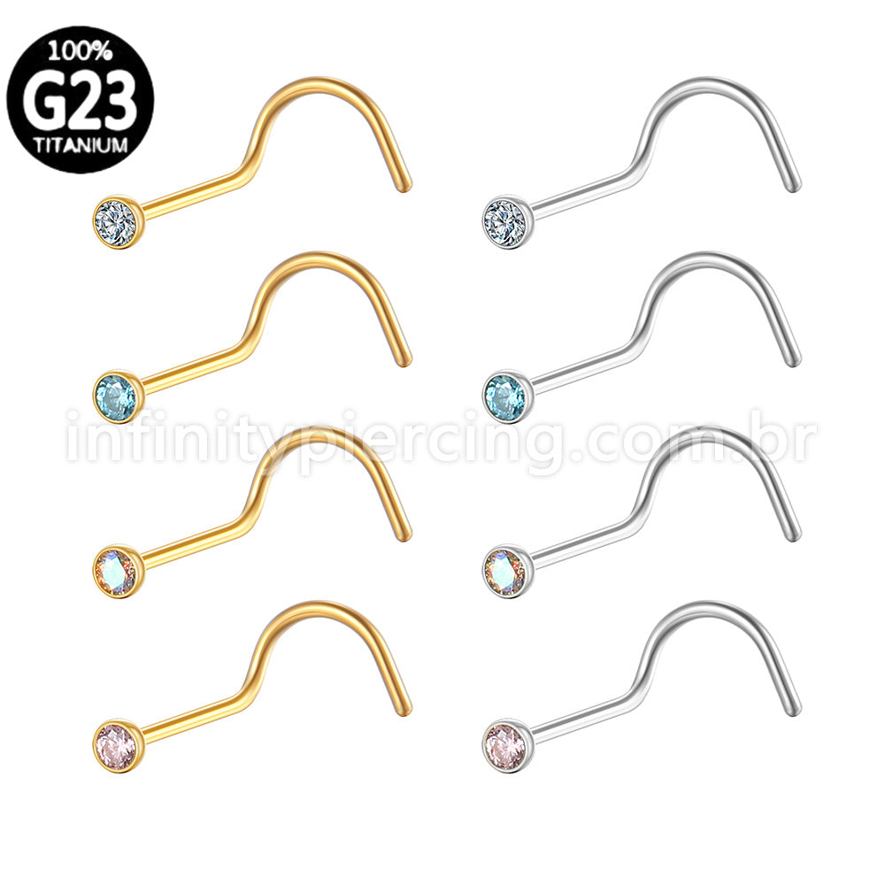 Piercing Nostril Titânio Zircônia