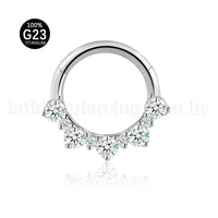 Piercing Argola Titânio Detalhe Zircônia