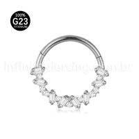 Piercing Argola Titânio Zircônia Cravejada