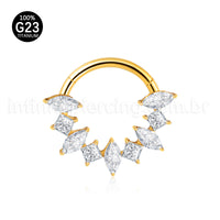 Piercing Argola Titânio Zircônia Cravejada