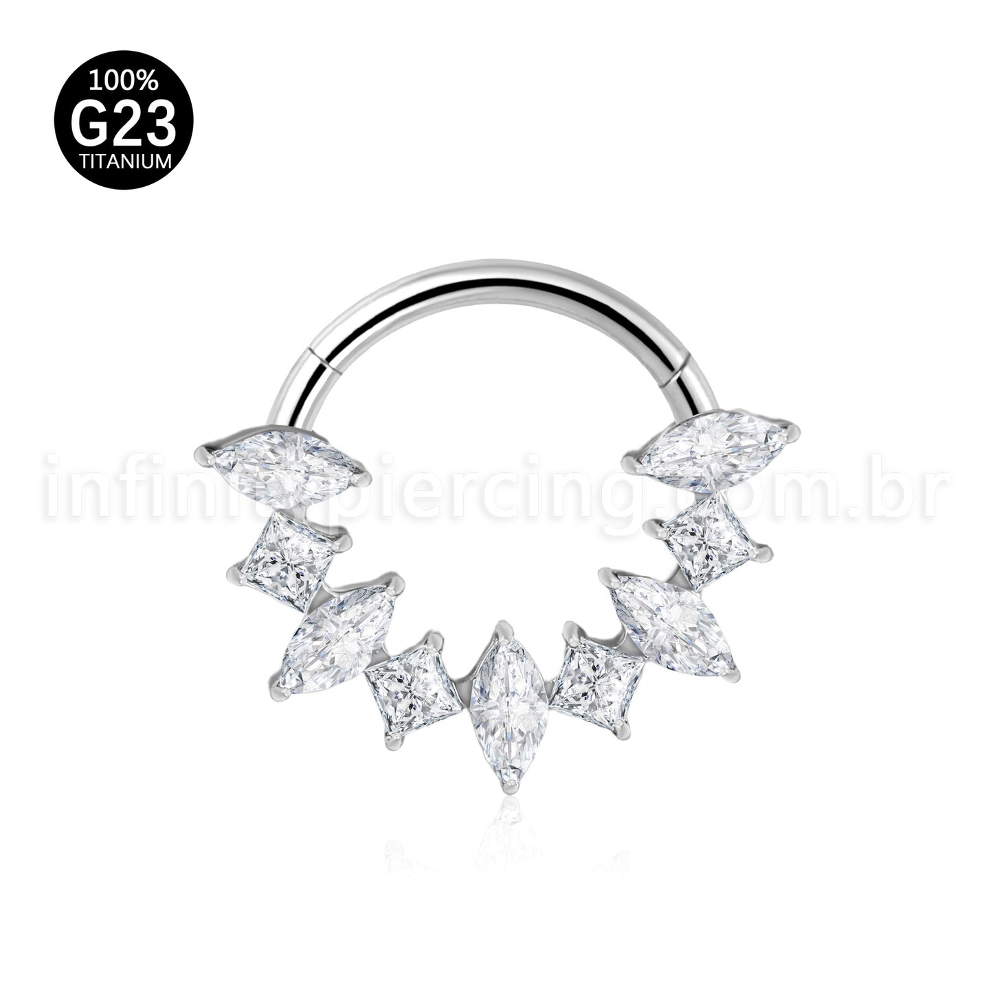 Piercing Argola Titânio Zircônia Cravejada