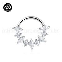 Piercing Argola Titânio Zircônia Cravejada