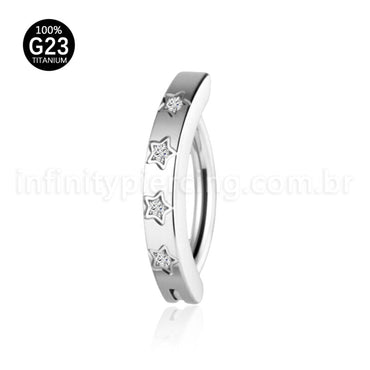 Piercing Argola Para Umbigo Titânio Estrela Zircônias