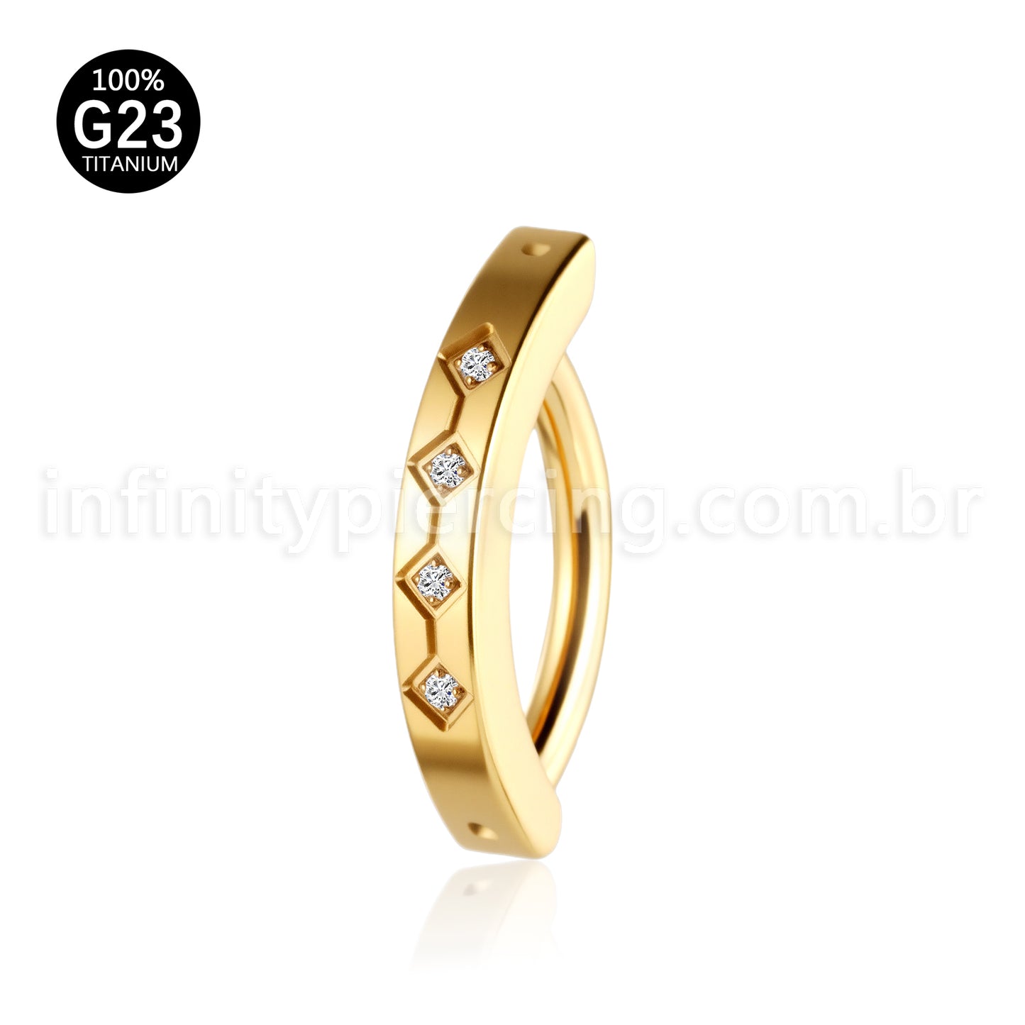 Piercing Argola Para Umbigo Titânio 4 Zircônia