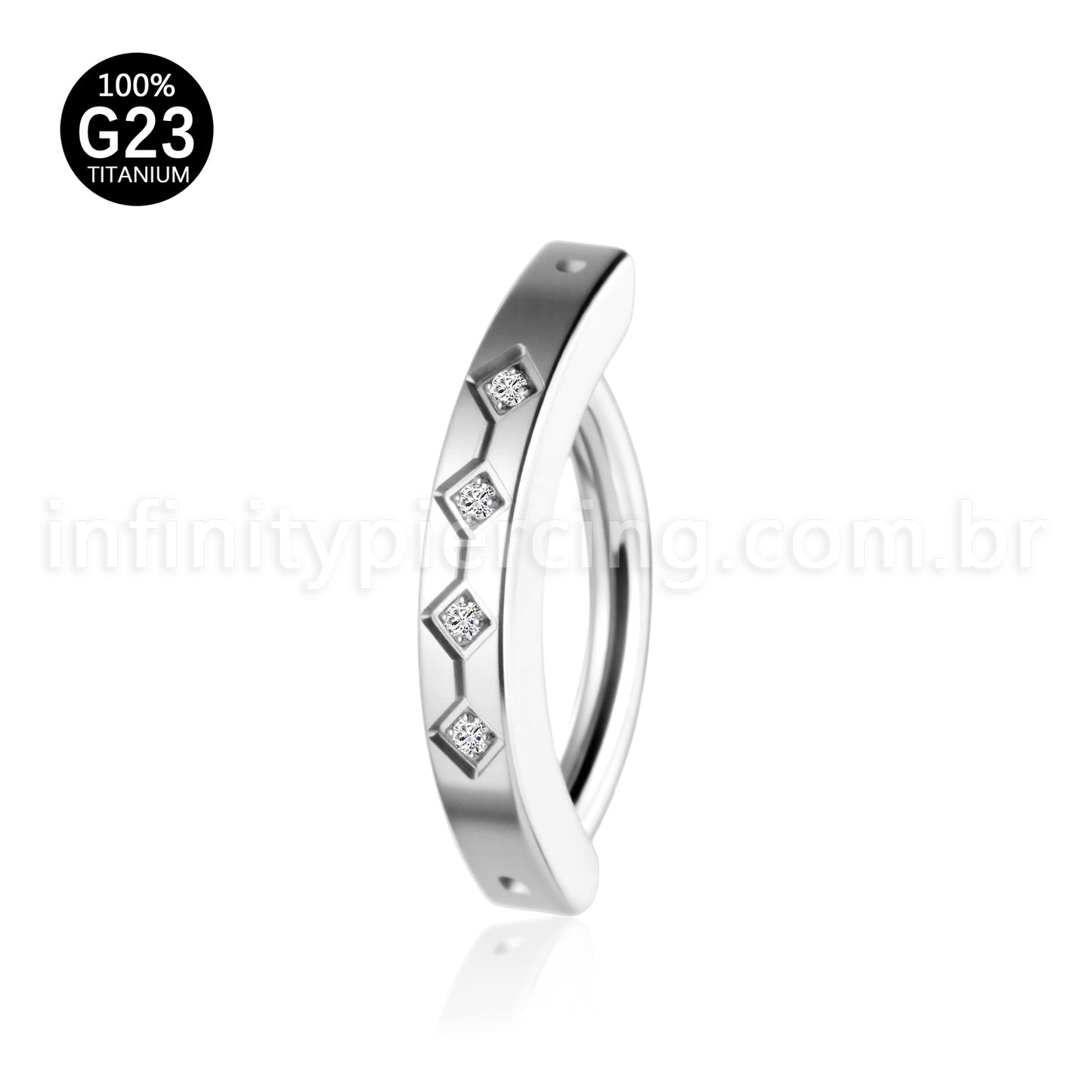 Piercing Argola Para Umbigo Titânio 4 Zircônia