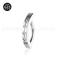 Piercing Argola Para Umbigo Titânio 4 Zircônia