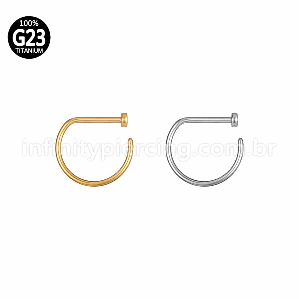 Piercing Nostril D-Ring Titânio