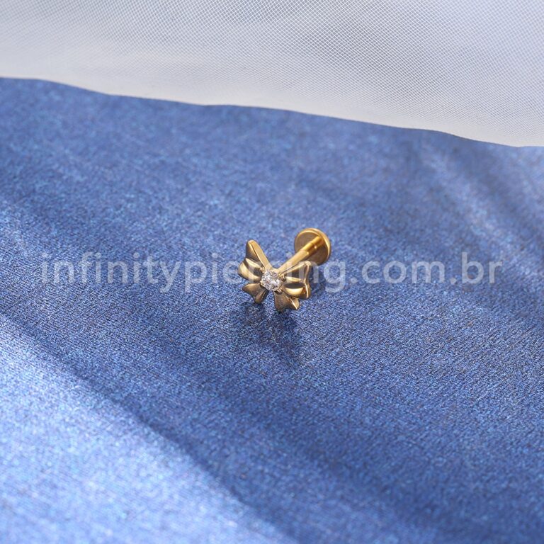 Piercing Labret Titânio Laço Zircônia