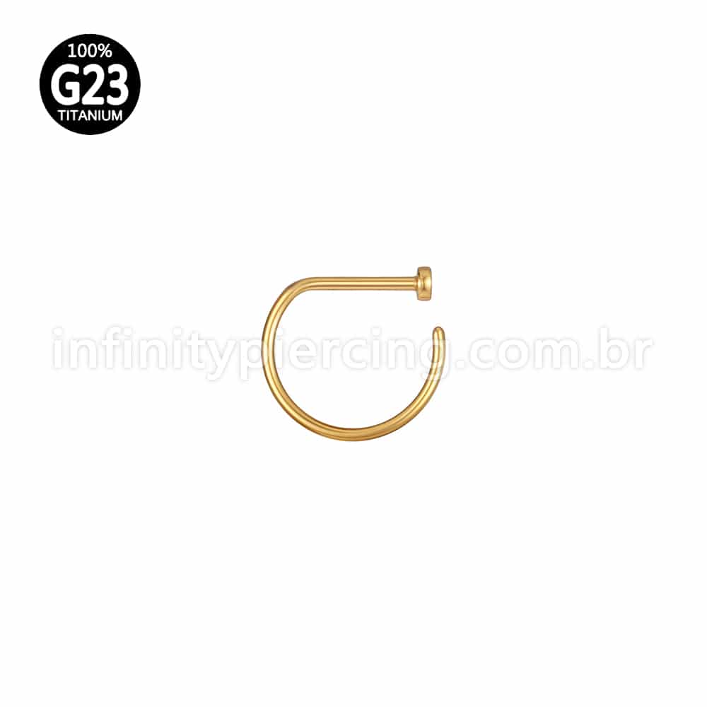 Piercing Nostril D-Ring Titânio