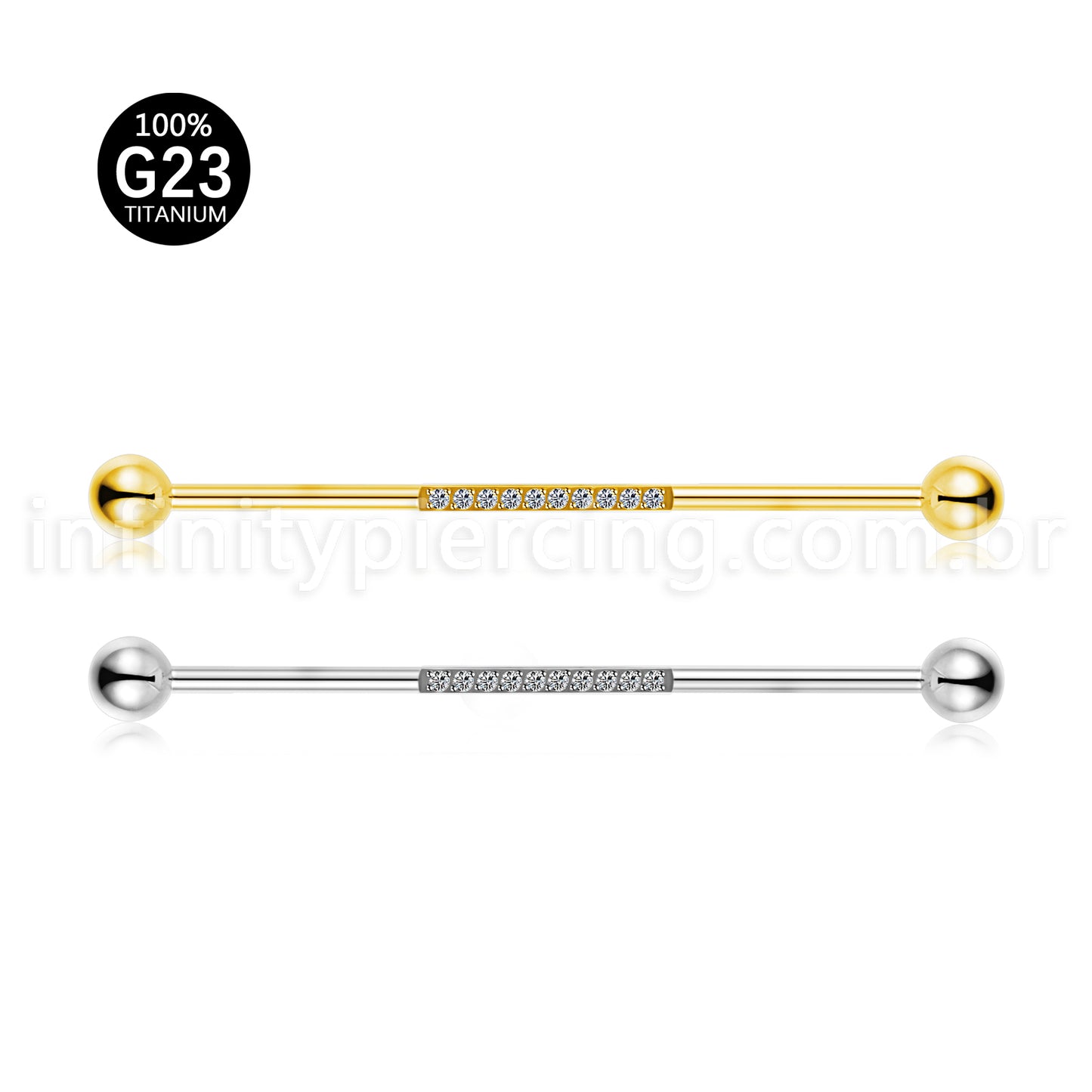 Piercing Transversal Titânio Zircônia
