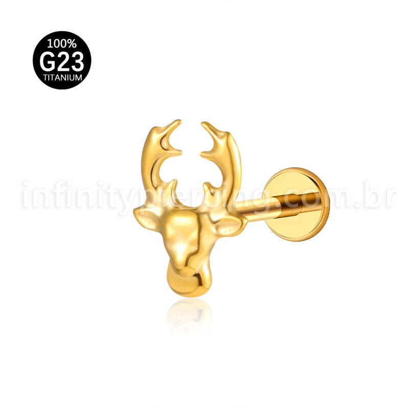 Piercing Labret Titânio Cervo