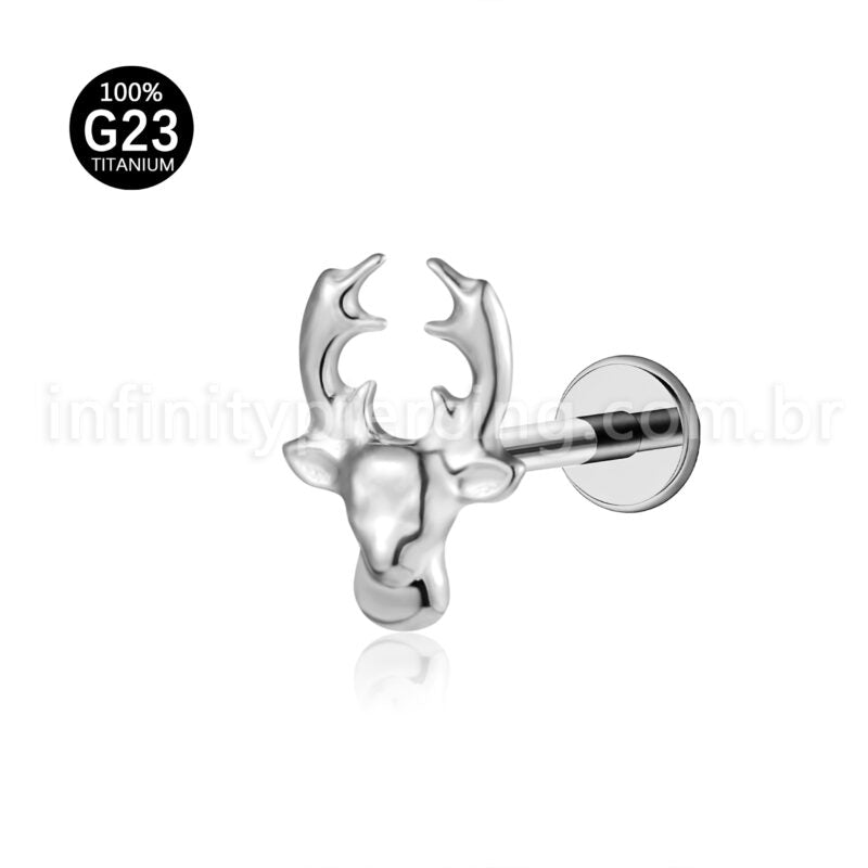 Piercing Labret Titânio Cervo
