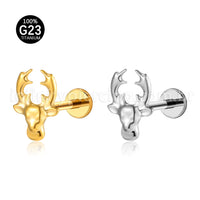 Piercing Labret Titânio Cervo
